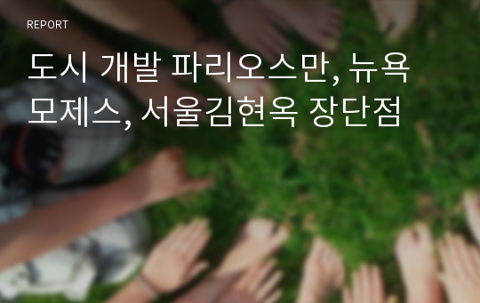 도시 개발 파리오스만, 뉴욕모제스, 서울김현옥 장단점