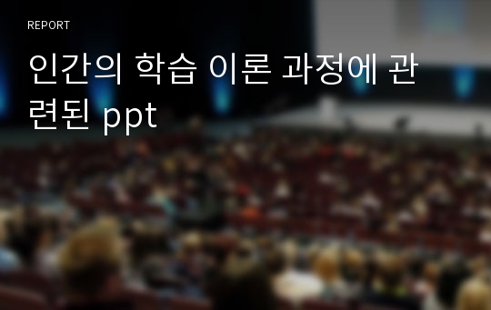 인간의 학습 이론 과정에 관련된 ppt