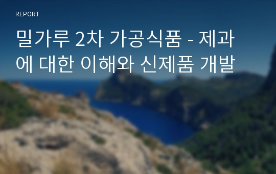 밀가루 2차 가공식품 - 제과에 대한 이해와 신제품 개발