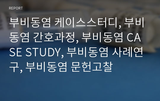 부비동염 케이스스터디, 부비동염 간호과정, 부비동염 CASE STUDY, 부비동염 사례연구, 부비동염 문헌고찰