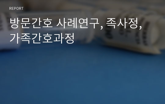 방문간호 사례연구, 족사정, 가족간호과정