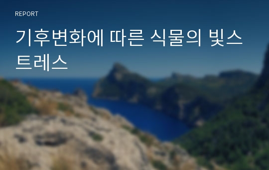 기후변화에 따른 식물의 빛스트레스