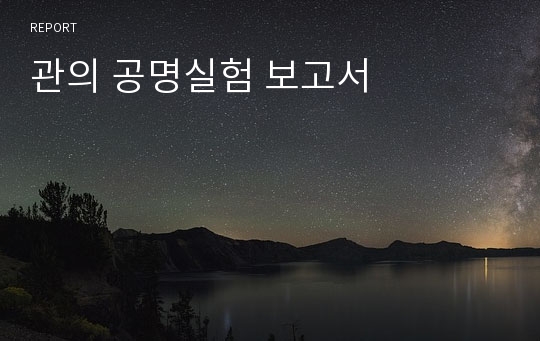 관의 공명실험 보고서