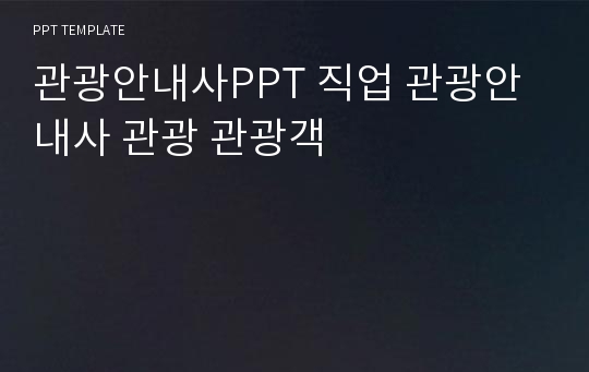 관광안내사PPT 직업 관광안내사 관광 관광객