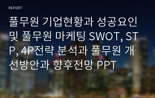 풀무원 마케팅전략 PPT