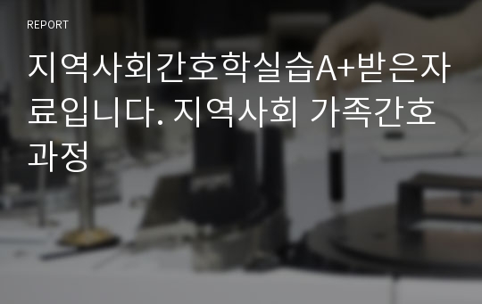 지역사회간호학실습A+받은자료입니다. 지역사회 가족간호과정