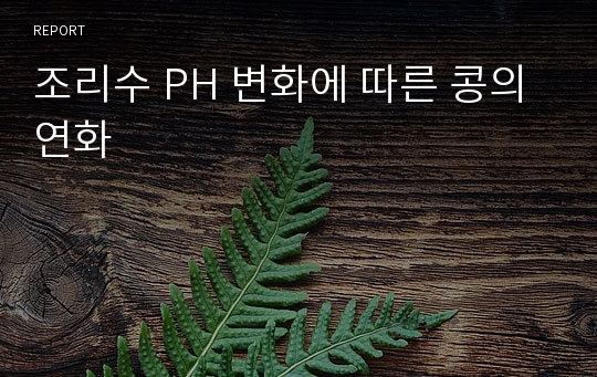 조리수 PH 변화에 따른 콩의 연화