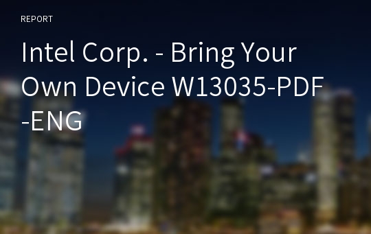 Intel Corp. - Bring Your Own Device W13035-PDF-ENG