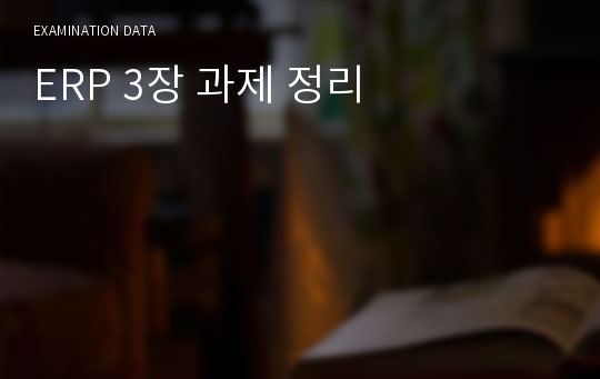 ERP 3장 과제 정리