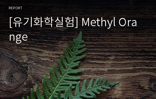 [유기화학실험] Methyl Orange