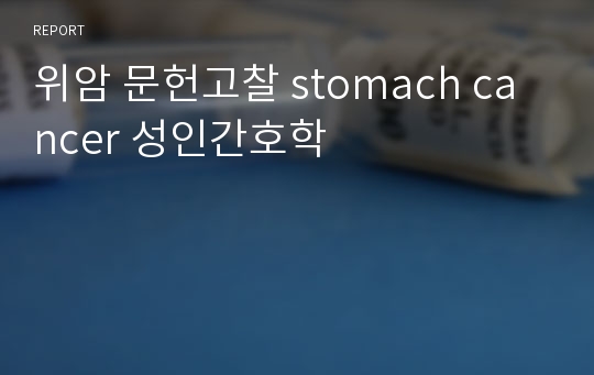 위암 문헌고찰 stomach cancer 성인간호학