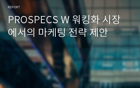 PROSPECS W 워킹화 시장에서의 마케팅 전략 제안