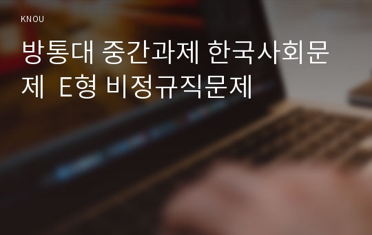 방통대 중간과제 한국사회문제  E형 비정규직문제