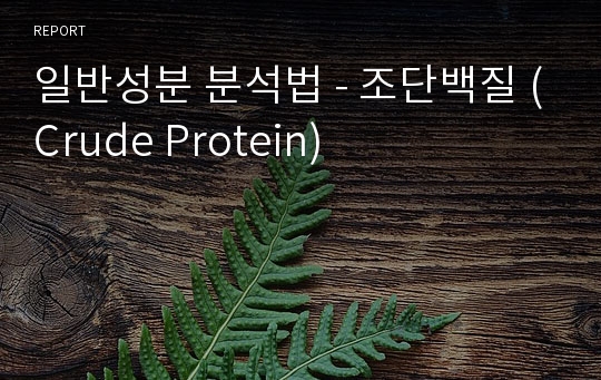 일반성분 분석법 - 조단백질 (Crude Protein)