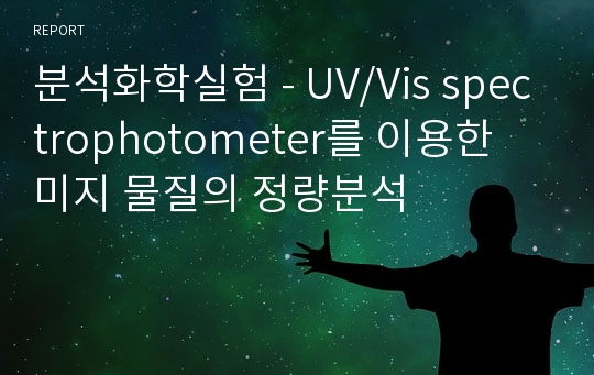 분석화학실험 - UV/Vis spectrophotometer를 이용한 미지 물질의 정량분석