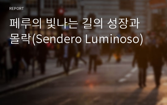 페루의 빛나는 길의 성장과 몰락(Sendero Luminoso)