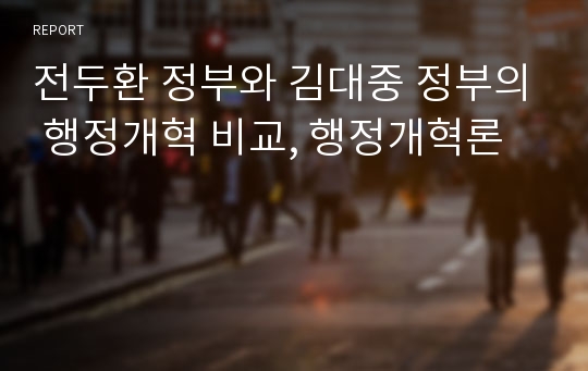 전두환 정부와 김대중 정부의 행정개혁 비교, 행정개혁론