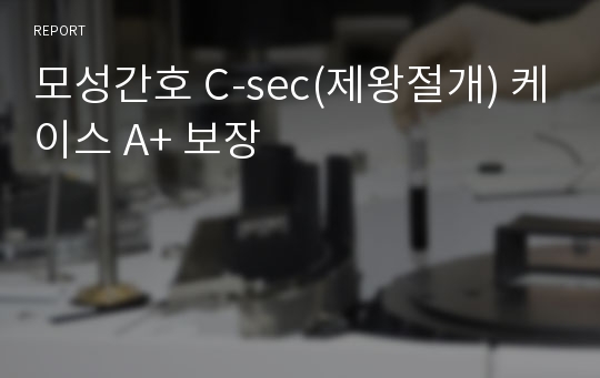 모성간호 C-sec(제왕절개) 케이스 A+ 참고자료