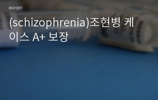 (schizophrenia)조현병 케이스 A+ 참고자료