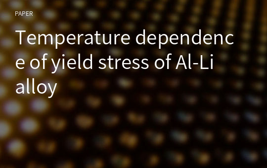 Temperature dependence of yield stress of Al-Li alloy