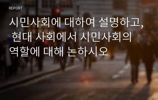 시민사회에 대하여 설명하고, 현대 사회에서 시민사회의 역할에 대해 논하시오