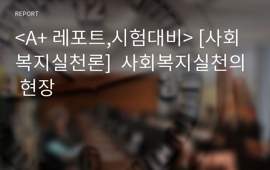 &lt;A+ 레포트,시험대비&gt; [사회복지실천론]  사회복지실천의 현장