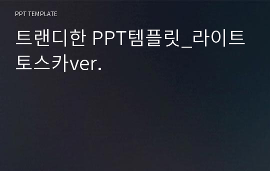 트랜디한 PPT템플릿_라이트토스카ver.