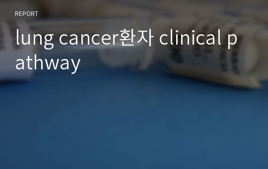 lung cancer환자 clinical pathway