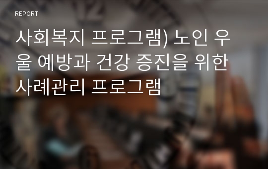 사회복지 프로그램) 노인 우울 예방과 건강 증진을 위한 사례관리 프로그램