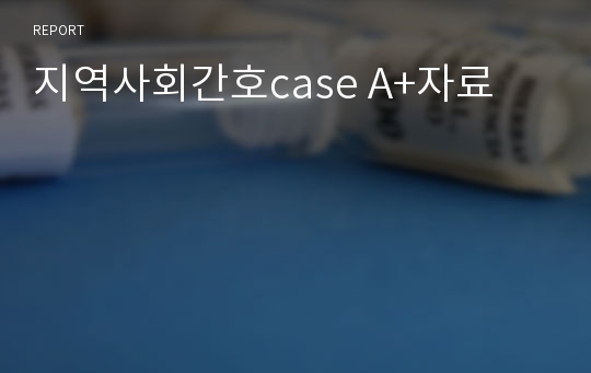 지역사회간호case A+자료