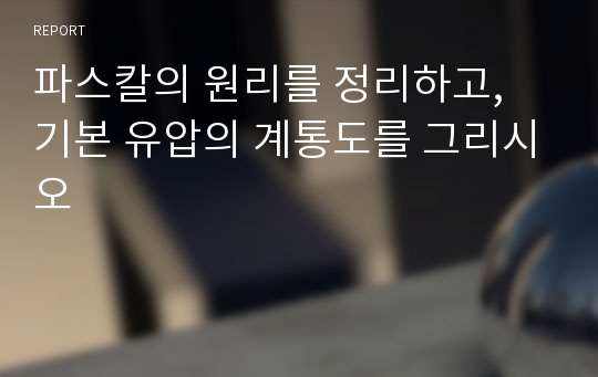 파스칼의 원리를 정리하고, 기본 유압의 계통도를 그리시오