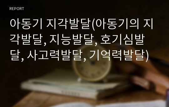 아동기 지각발달(아동기의 지각발달, 지능발달, 호기심발달, 사고력발달, 기억력발달)