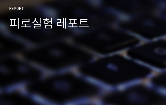 피로실험 레포트