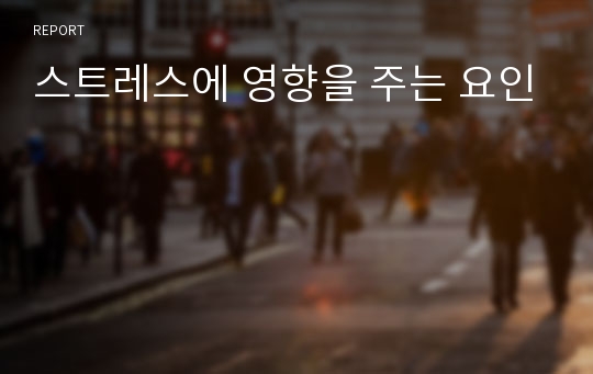 스트레스에 영향을 주는 요인