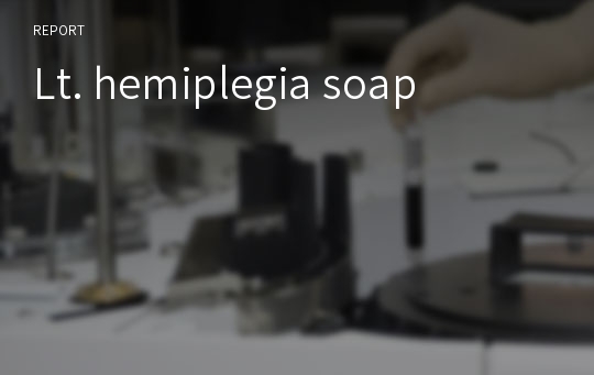 Lt. hemiplegia soap,soap note,soap 노트