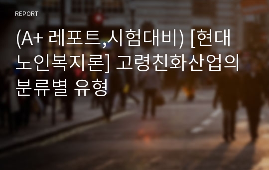 (A+ 레포트,시험대비) [현대노인복지론] 고령친화산업의 분류별 유형