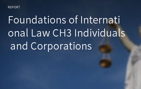 Foundations of International Law CH3 Individuals and Corporations