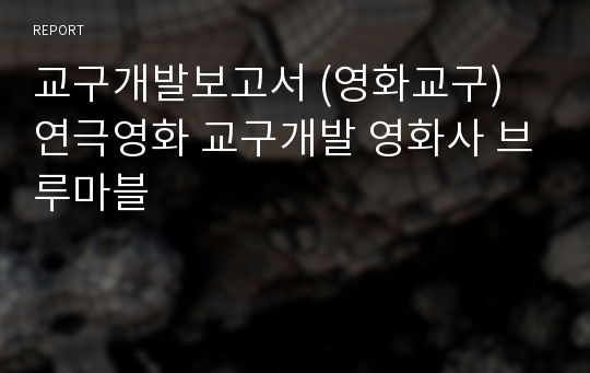 교구개발보고서 (영화교구) 연극영화 교구개발 영화사 브루마블