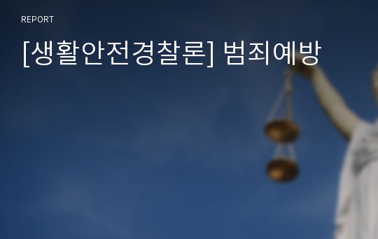 [생활안전경찰론] 범죄예방