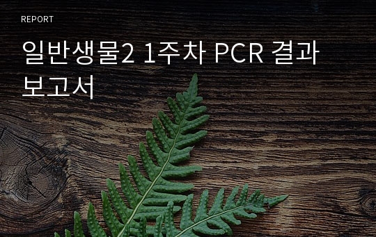 일반생물2 1주차 PCR 결과보고서