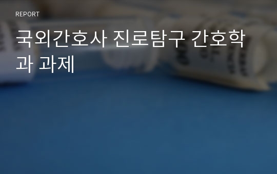 국외간호사 진로탐구 간호학과 과제