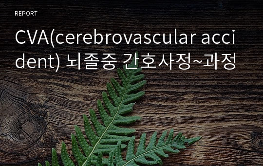 CVA(cerebrovascular accident) 뇌졸중 간호사정~과정