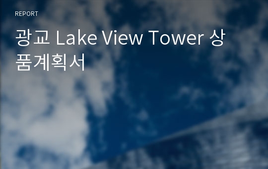 광교 Lake View Tower 상품계획서
