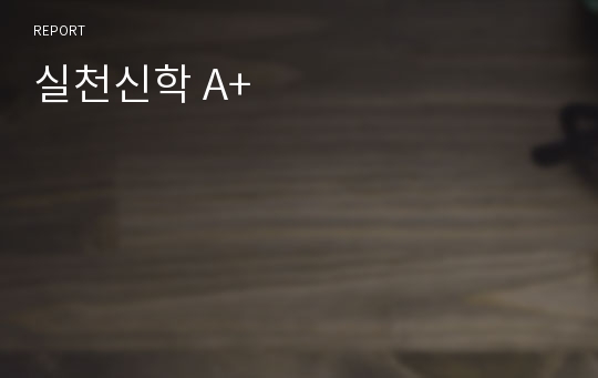 실천신학 A+