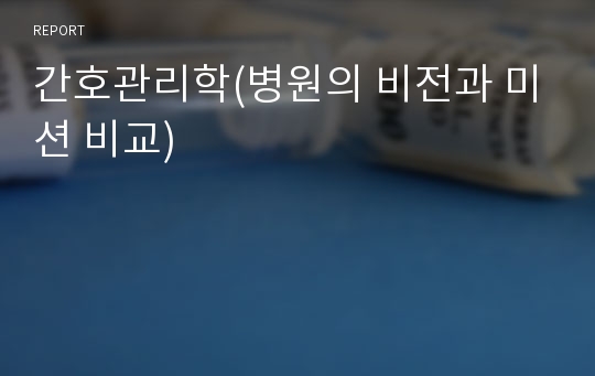 간호관리학(병원의 비전과 미션 비교)