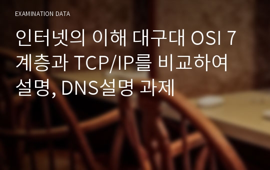 인터넷의 이해 대구대 OSI 7계층과 TCP/IP를 비교하여 설명, DNS설명 과제