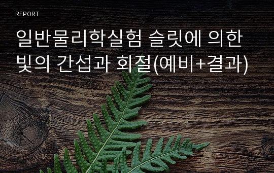 일반물리학실험 슬릿에 의한 빛의 간섭과 회절(예비+결과)