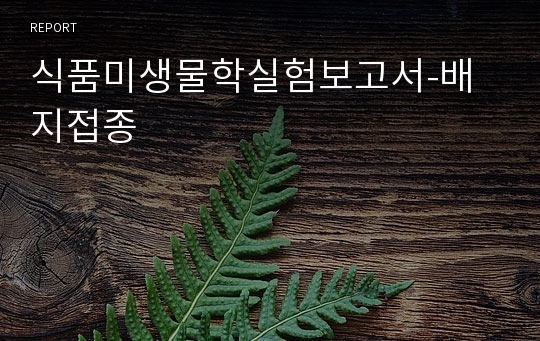 식품미생물학실험보고서-배지접종