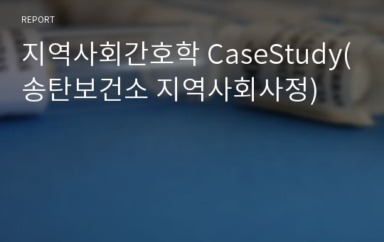 지역사회간호학 CaseStudy(송탄보건소 지역사회사정)