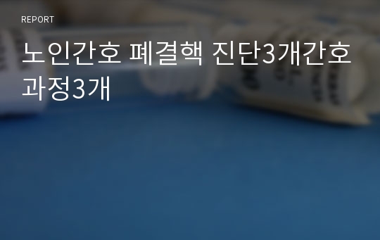 노인간호 폐결핵 진단3개간호과정3개